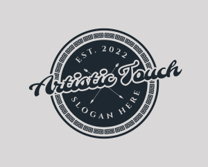 Hipster Arrow Cursive logo design