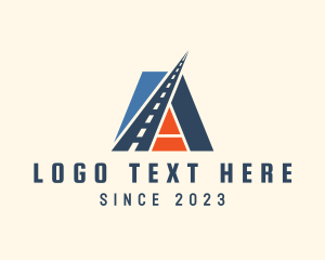 Trucking - Highway Road Letter A logo design