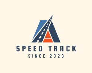 Track - Highway Road Letter A logo design