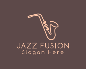 Jazz - Music Saxophone Monoline logo design