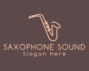 Music Saxophone Monoline logo design