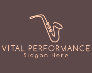 Performance - Music Saxophone Monoline logo design