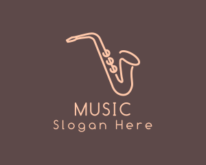 Music Saxophone Monoline logo design