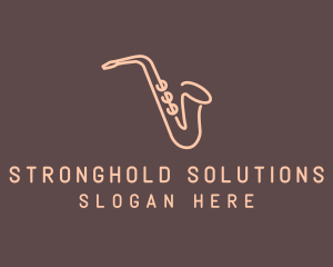 Music Saxophone Monoline logo design