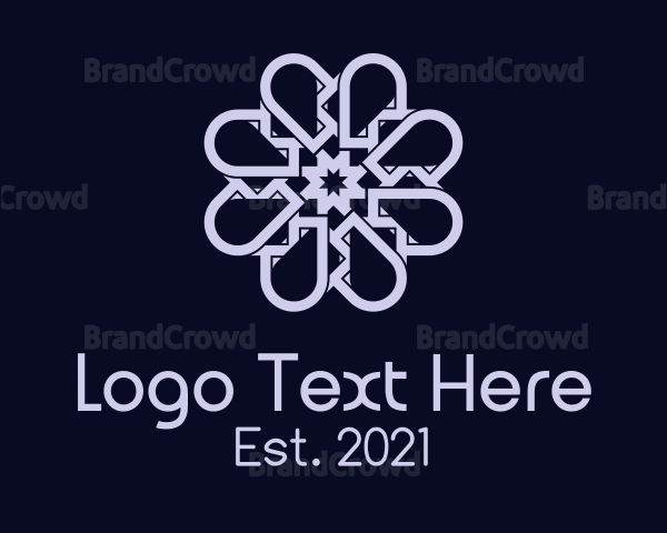 Blue Geometric Flower Logo