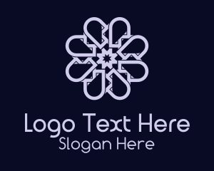 Blue Geometric Flower Logo