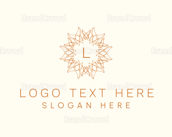 Floral Mandala Butterfly Logo