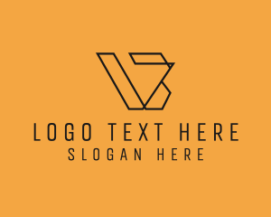 Fabrication - Letter V Outline Business logo design