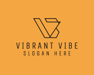 Letter V Outline Business logo design