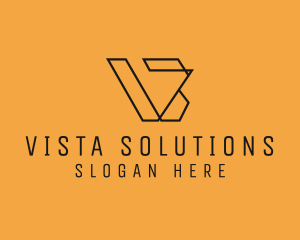 Letter V Outline Business logo design