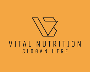 Letter V Outline Business logo design