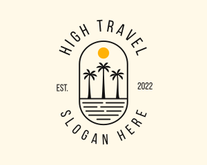 Tropical Palm Tree Travel logo design