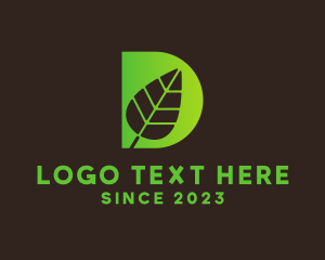 Vegan - Environmental Leaf Letter D logo design