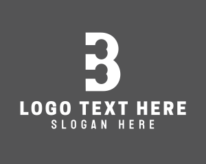 Negative Space - Pet Bone Letter B logo design