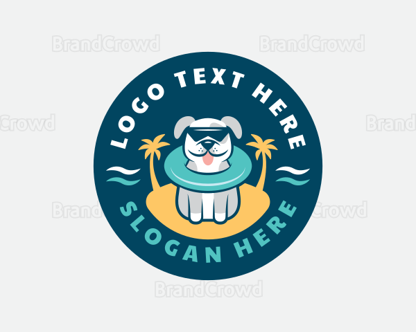 Summer Beach Dog Logo