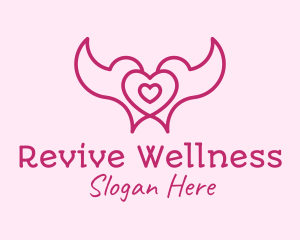 Pink Heart Doves Logo