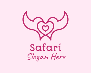Pink Heart Doves Logo