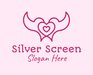 Pink Heart Doves Logo