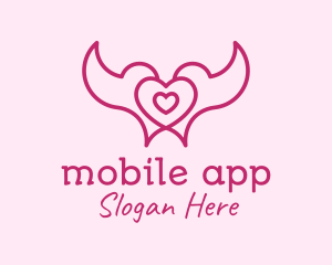 Pink Heart Doves Logo