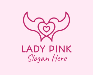 Pink Heart Doves logo design