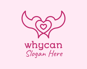 Dating Forum - Pink Heart Doves logo design