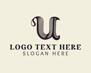 Tattoo - Retro Business Brush Letter U logo design