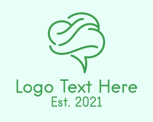 Neurology - Green Brain Psychology logo design