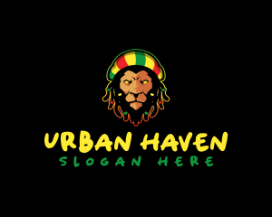 Rasta Lion Dreadlocks logo design