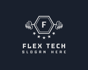 Flex - Barbell Gym Weightlifting logo design