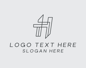 Letter H - Geometric Builder Architect logo design