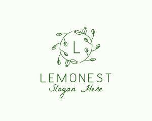 Organic Leaf Floral Branch  Logo