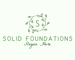 Garden Care - Organic Leaf Floral Branch logo design