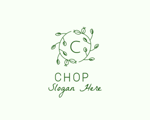 Flower - Organic Leaf Floral Branch logo design