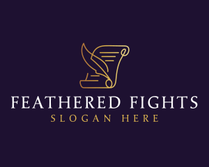 Legal Feather Document logo design