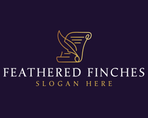 Legal Feather Document logo design