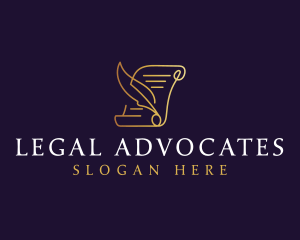 Legal Feather Document logo design