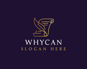 Writer - Legal Feather Document logo design