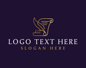 Notary - Legal Feather Document logo design