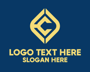 Services - Yellow Diamond Letter C logo design