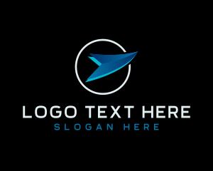 Paper Plane - Plane Courier Delivery logo design