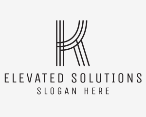 Geometric Lines Letter K logo design