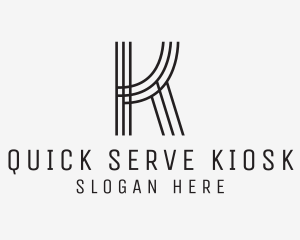 Geometric Lines Letter K logo design