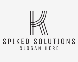 Geometric Lines Letter K logo design