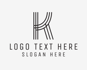 Geometric Lines Letter K Logo