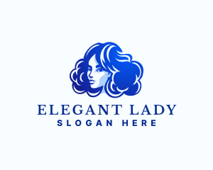 Lady - Curly Hair Lady logo design