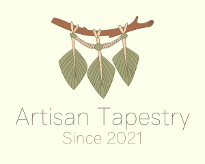 Tapestry - Leaf Branch Macrame Decor logo design