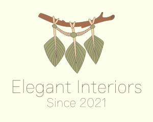 Leaf Branch Macrame Decor logo design