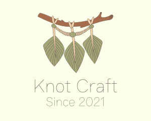 Leaf Branch Macrame Decor logo design