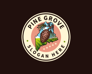 Maine White Pine Cone & Tassel logo design