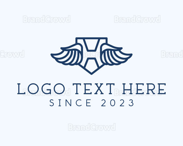 Airline Aviation Wings Letter H Logo